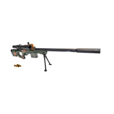 تفنگ اسباب بازی اسنایپر پوکه پران تیر اسفنجی رنگ سبز مدل AWM